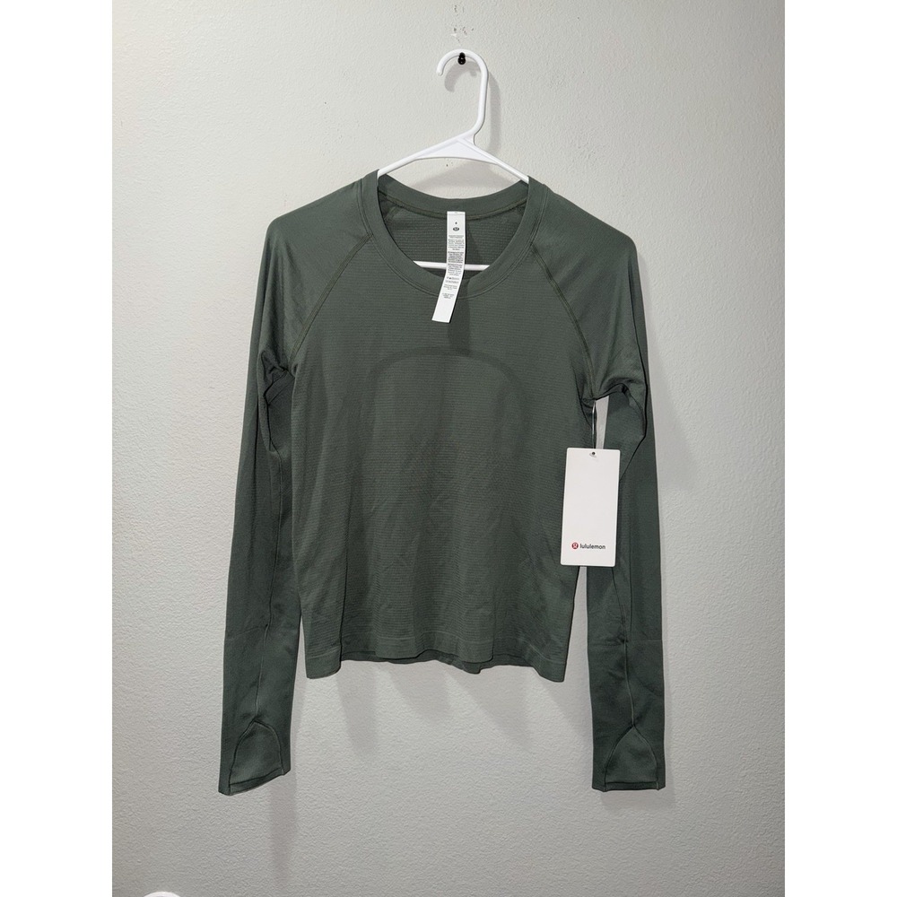 Lululemon Swiftly Tech Long Sleeve 2.0 Race Length Size 6 In Willow Leaf Green